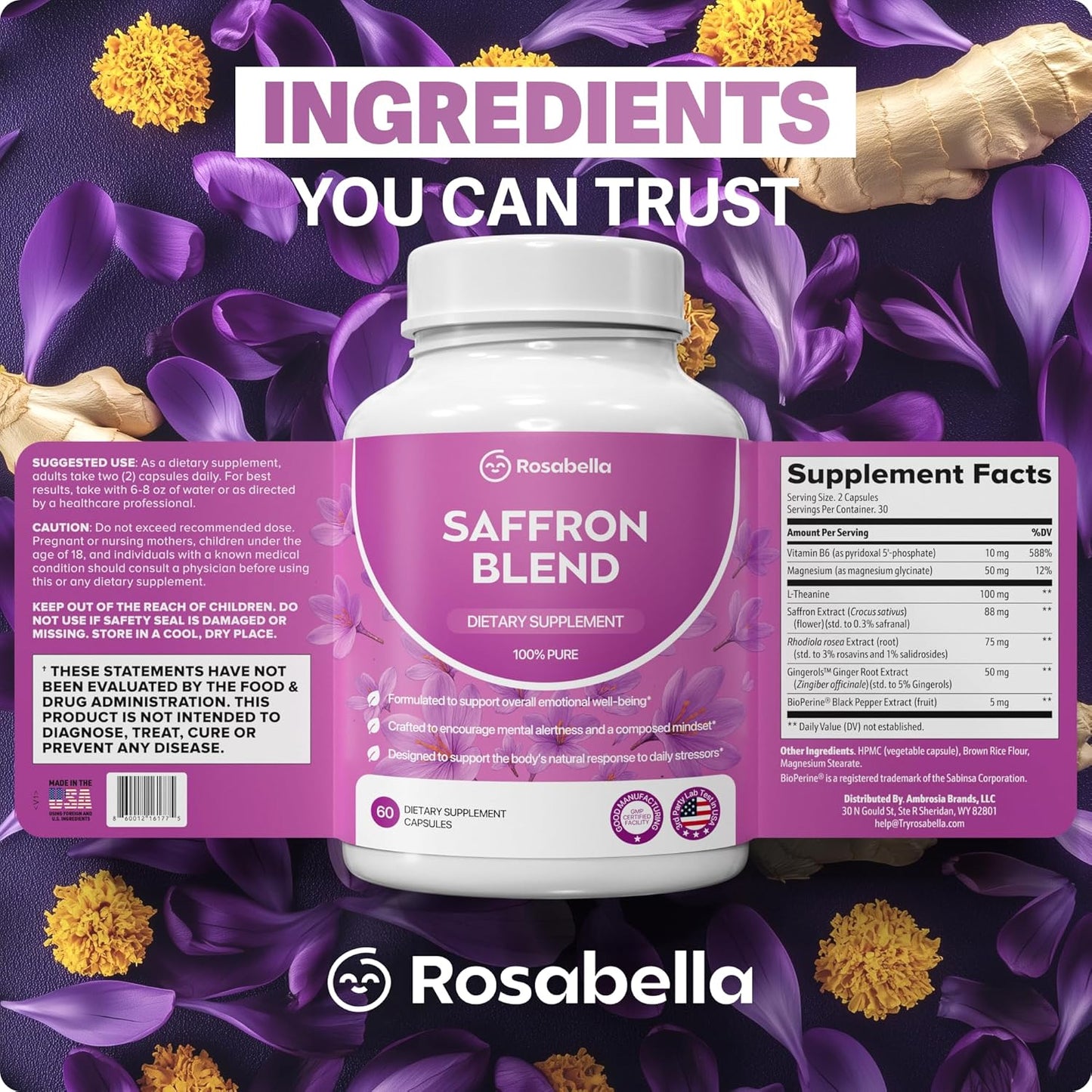 Rosabella Saffron Blend Supplement